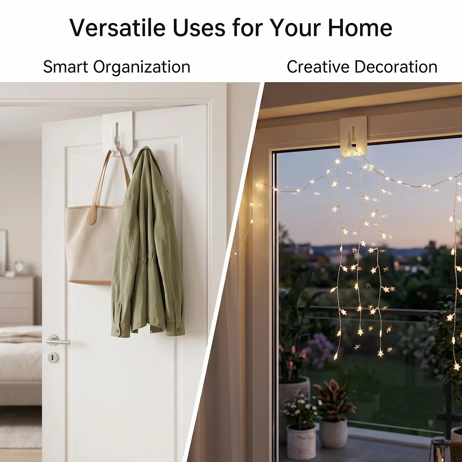 12 ganchos decorativos para ventanas, sin pegar, para decoración de ventanas, ganchos para colgar en ventanas, rango de sujeción de 21 mm, ganchos para ventanas, decoración de ventanas para