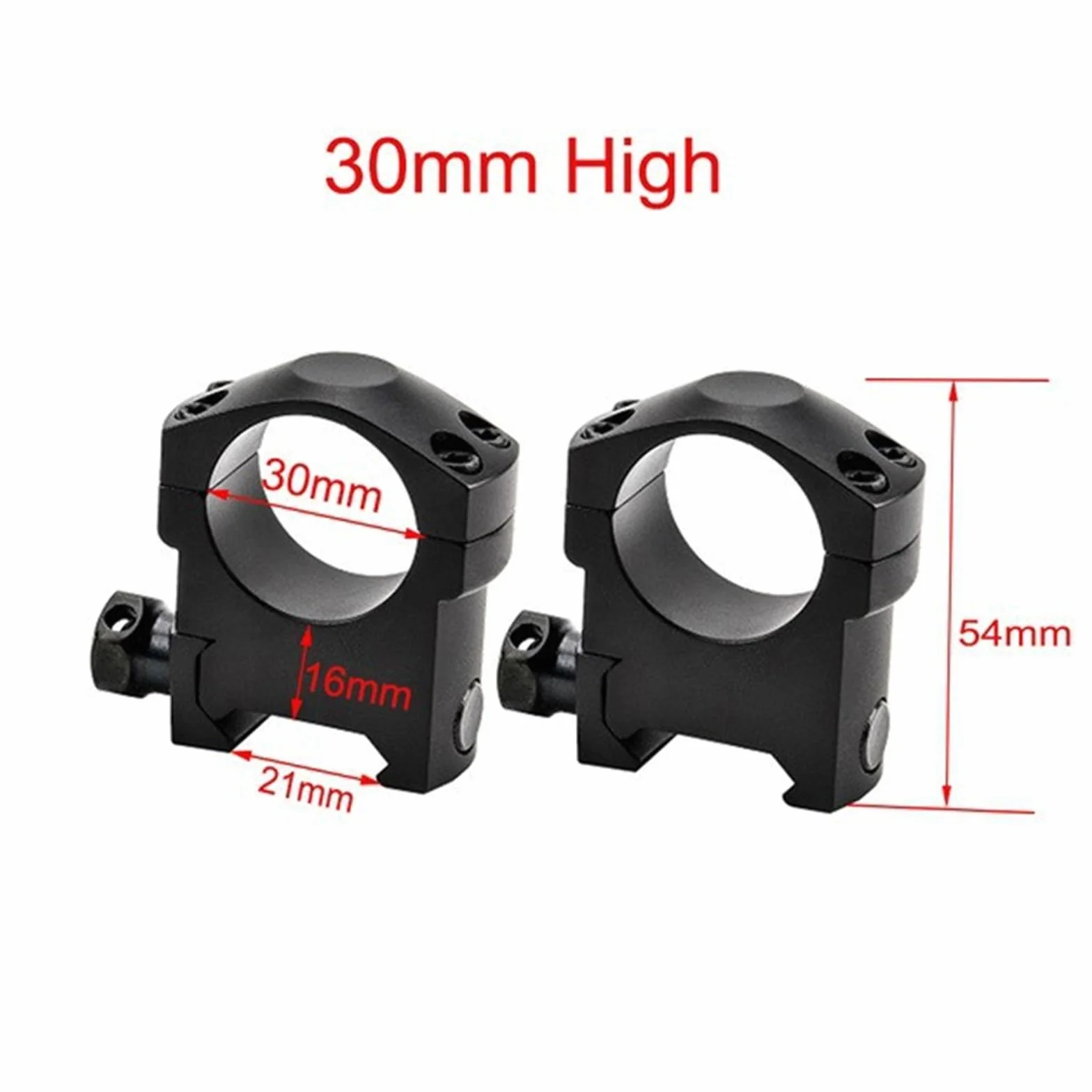 Aleación De Aluminio Anillo De Fijación Estrecho Táctico De 30 Mm De Diámetro Para Riel Picatinny De 21 Mm