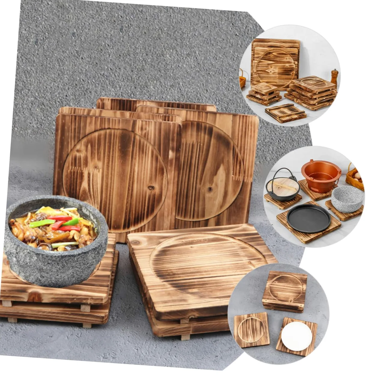 NUOBESTY Almohadilla Aislante de Madera Maciza para Cacerolas Base de Madera Resistente al Calor Accesorio de Cocina para Proteger Superficies Cocción