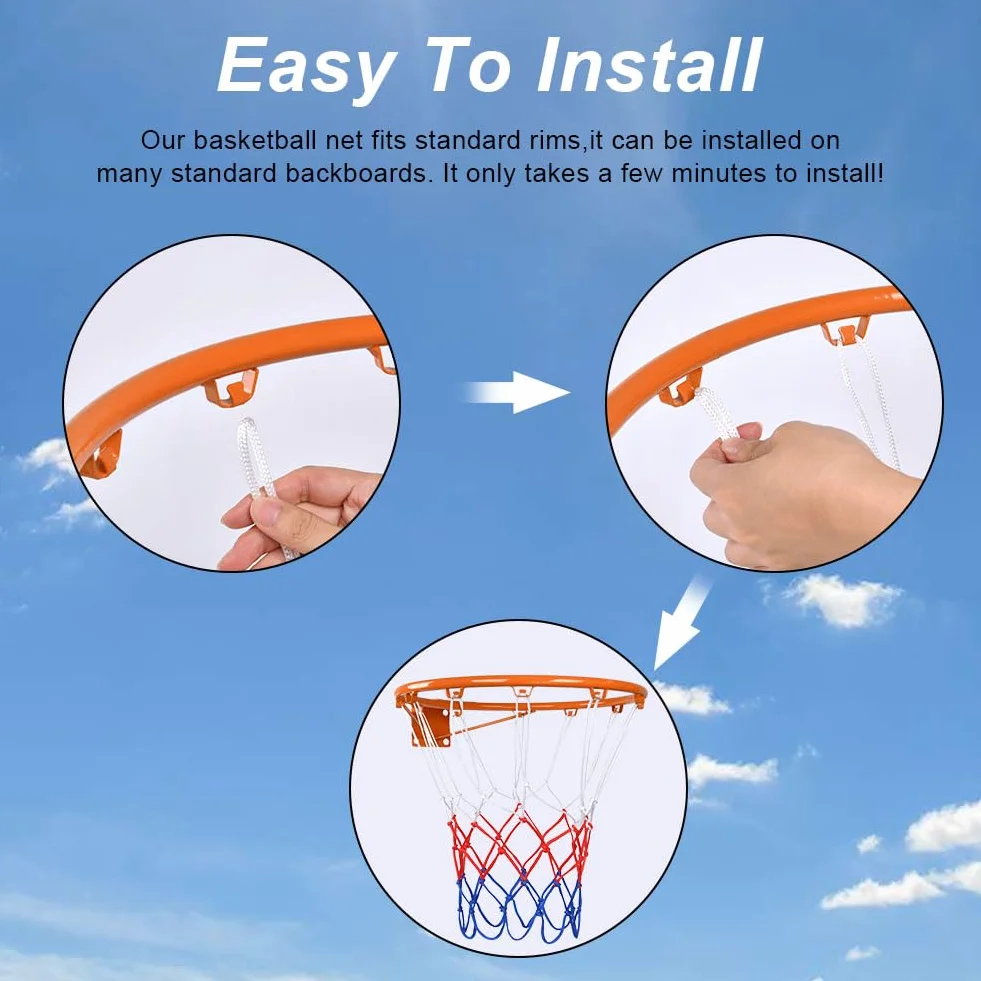 Flintronic Red de Baloncesto, 12 Agujeros, Exterior, Todo Clima, Repuesto