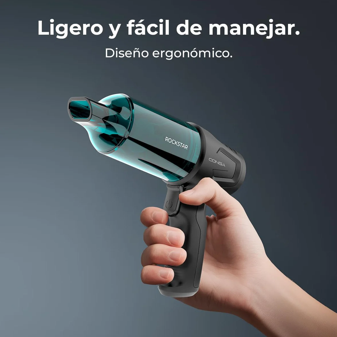 Cecotec Conga Rockstar Micro Hand Aspiradora de Mano sin Cable 80W 12kPa 2 Modos 25mins