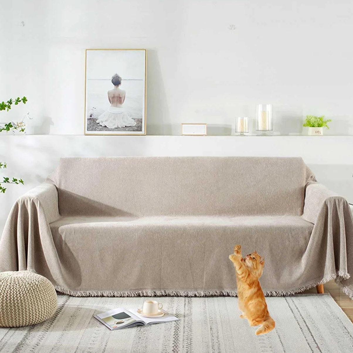 Manta Grande para Sofá, Plaid Impermeable, Chenille Mantas Grandes, Cubre Chaise Longue, Lavable (#396, 180x380cm)