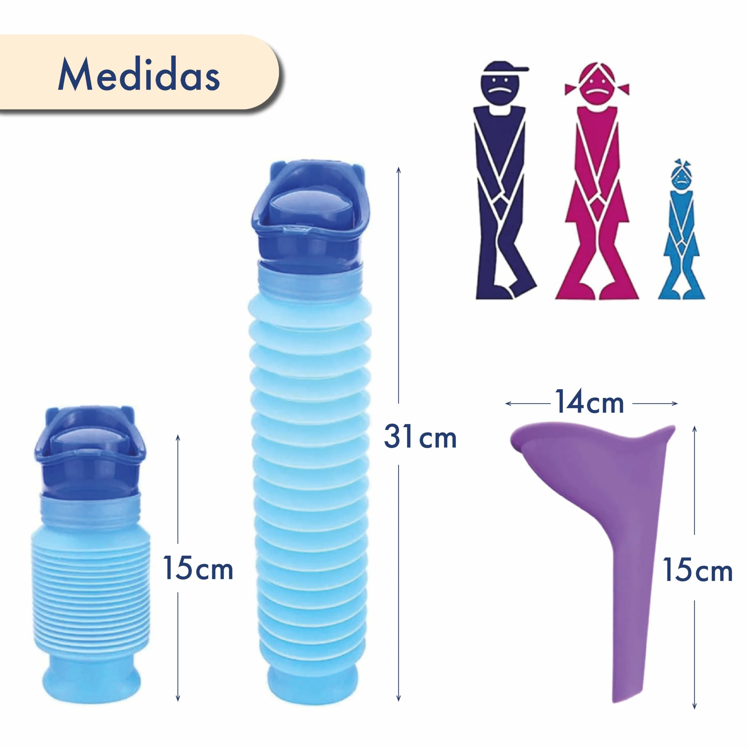 Pack urinario transportable de Emergencia para Hombres Mujeres y niños