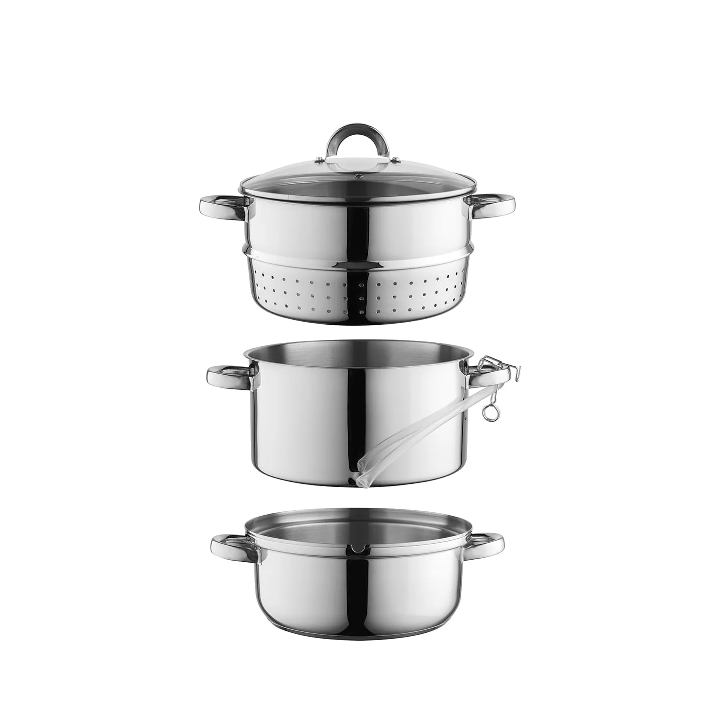 FLORINA Olla al Vapor Extractora de Jugos (7 l) I Extractor de Jugos por Vapor para Inducción de Acero Inoxidable FRUIT I Tapa de Vidrio I Capacidad de 10,5 l I Extraer Jugos de Frutas y Verduras
