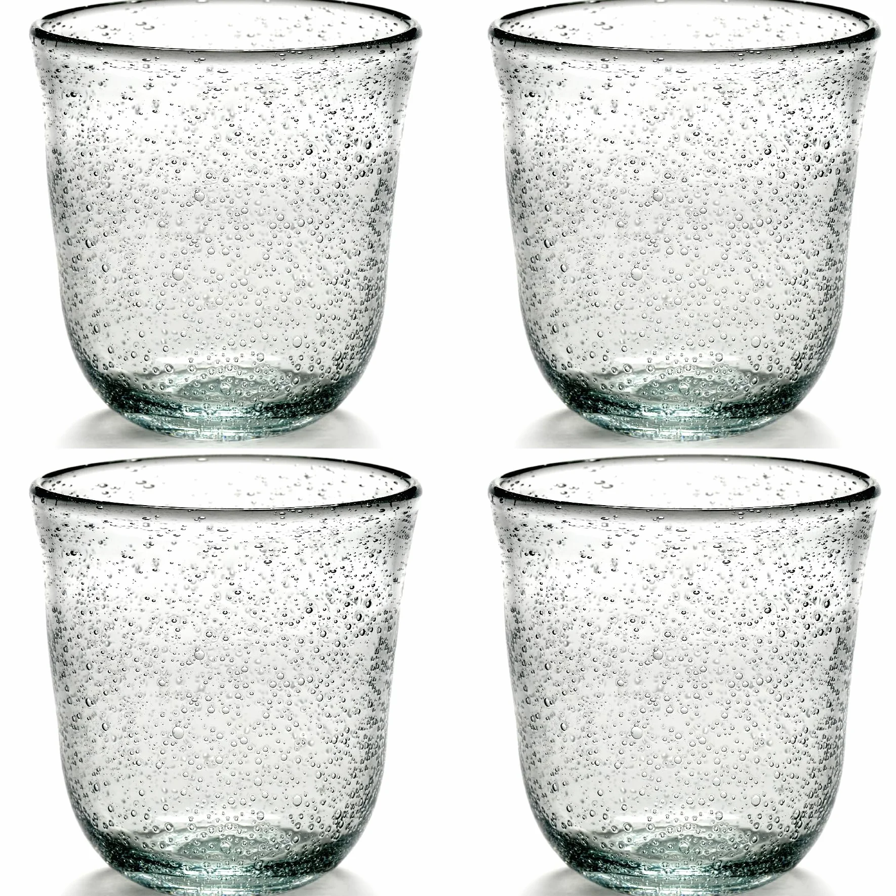 Juego de 4 vasos para beber | Cristalería Pure de Pascale Naessens | Vasos de Agua Transparentes 20 CL ​​con Burbujas | Artículos básicos para el hogar, cristalería | Bebidas, Jugos