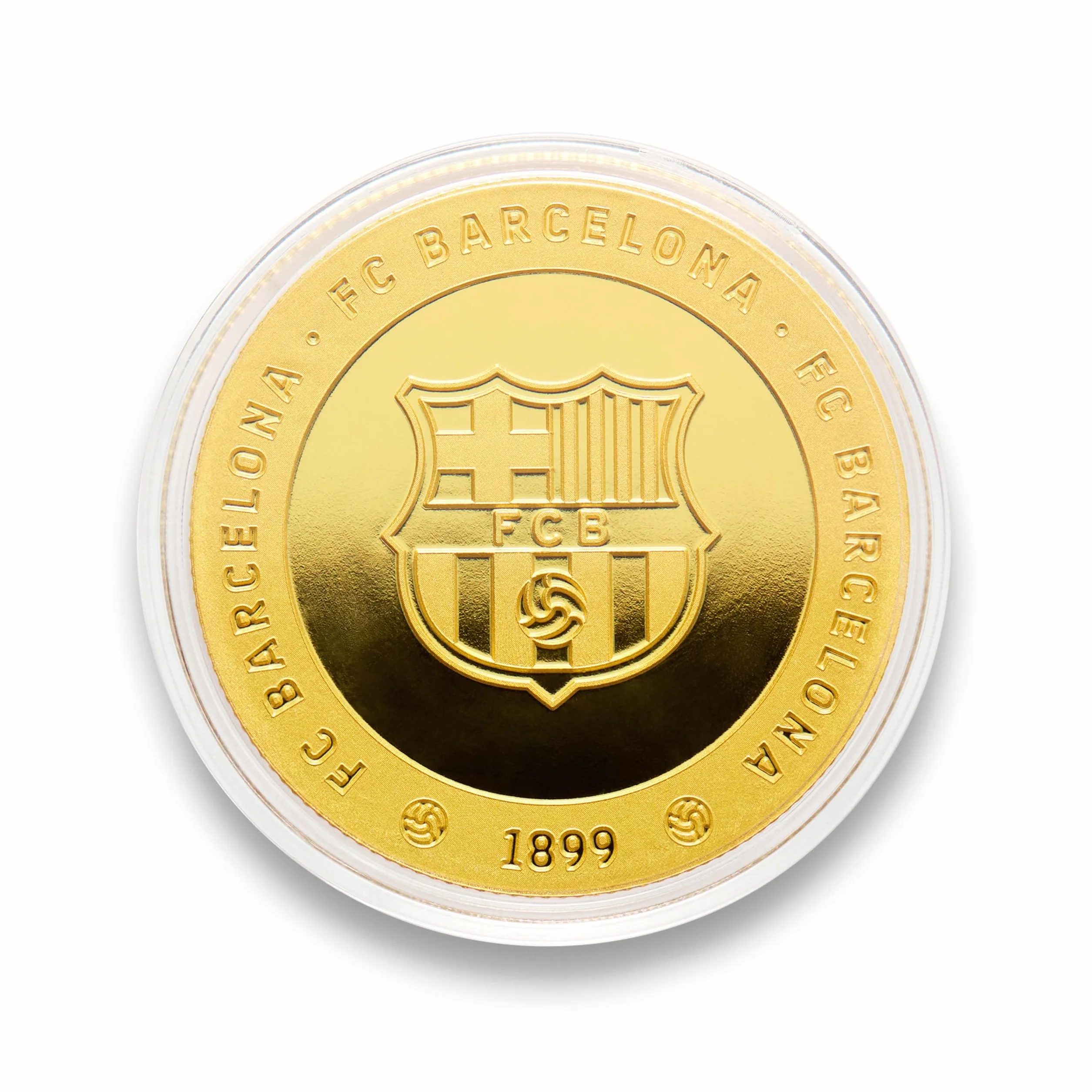 FC Barcelona Moneda Edición Especial Escudo Inscripción Relieve Barça Coleccionable Dorada Oficial