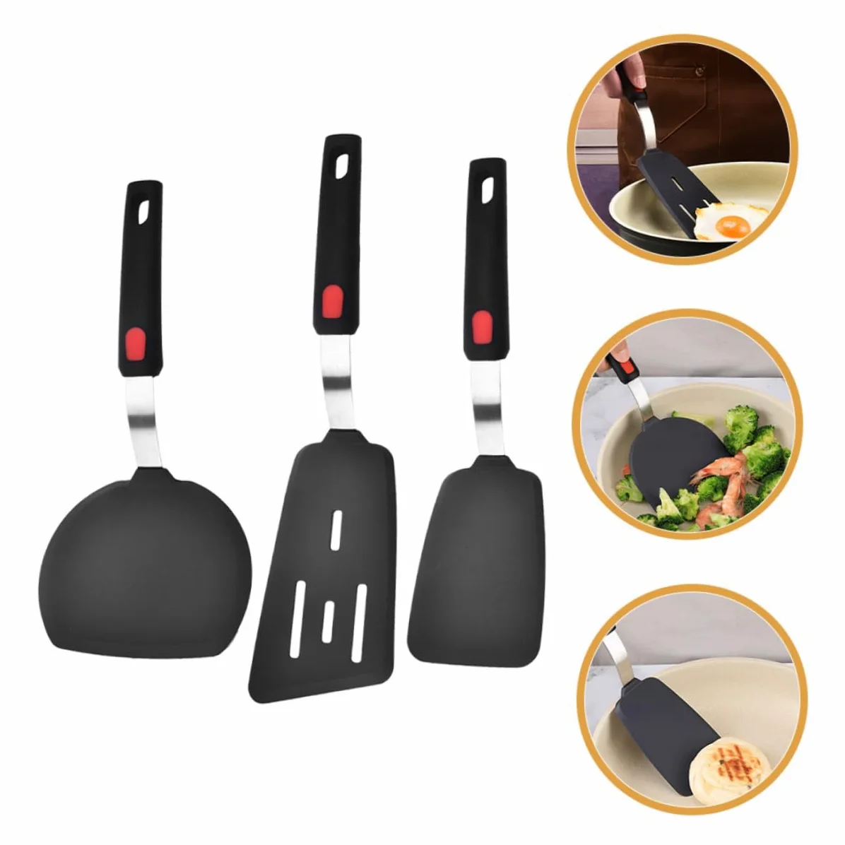 GLEAVI Espátulas de Silicona Espátula Antiadherente Flexible Utensilios de Cocina para Voltear Huevos y Galletas para Cocina