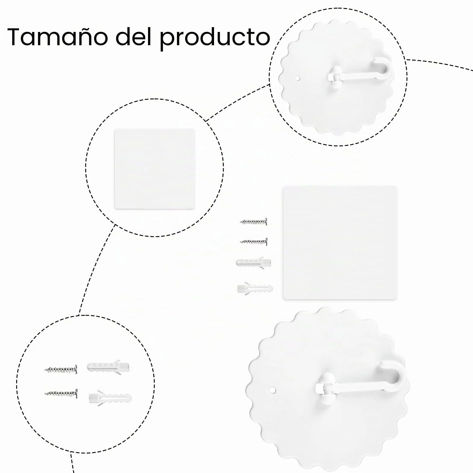 Pack de 2 ganchos de techo autoadhesivos, ganchos para mosquiteras con tornillos de base, ganchos de techo sin perforación, accesorios para mosquiteras sin clavos para el hogar