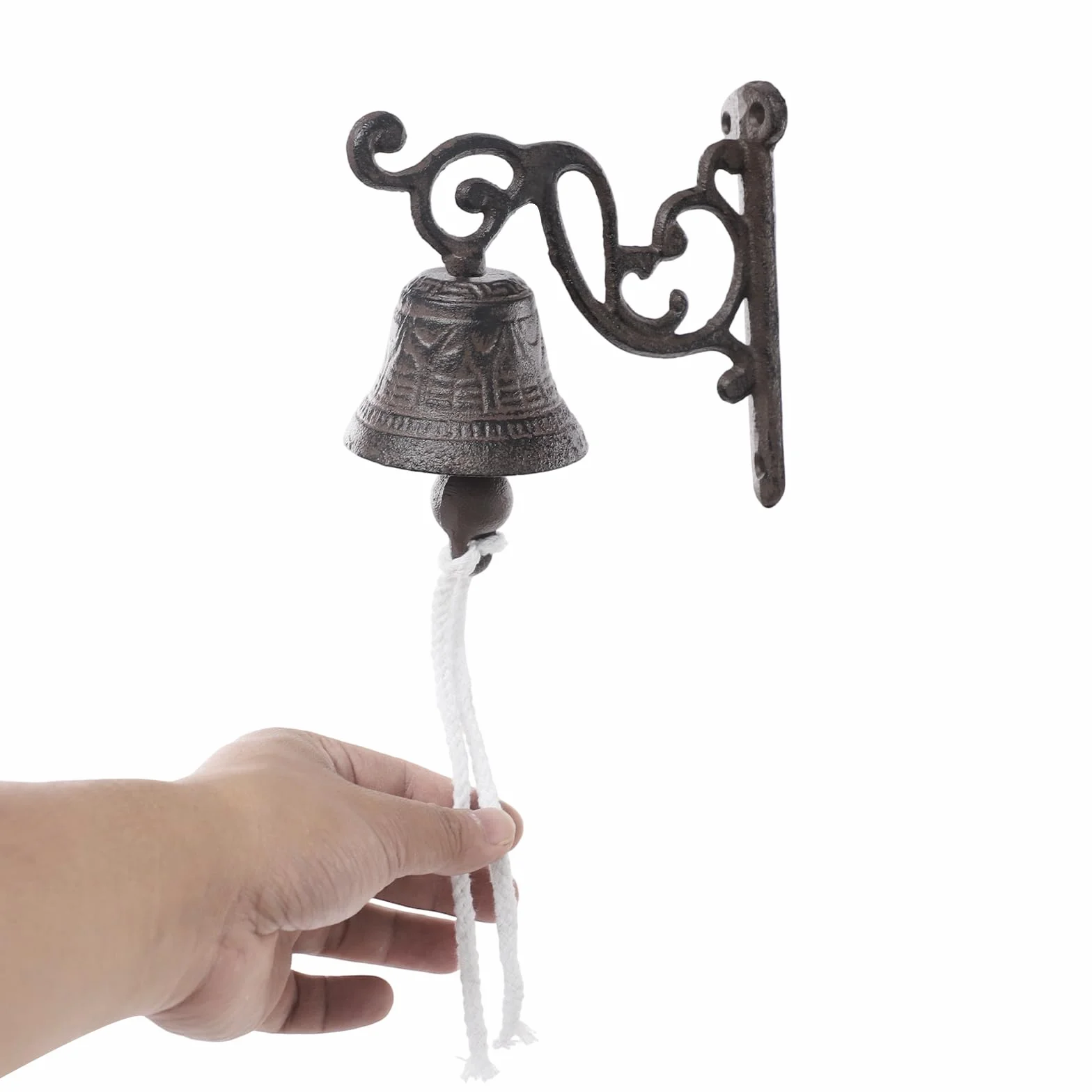 Campana de barco rústica de hierro fundido, con Capitanes Bell para arte de pared rústico, imitación de bronce, montaje en pared vintage, rústico, negro (13,5 x 13,5 cm)