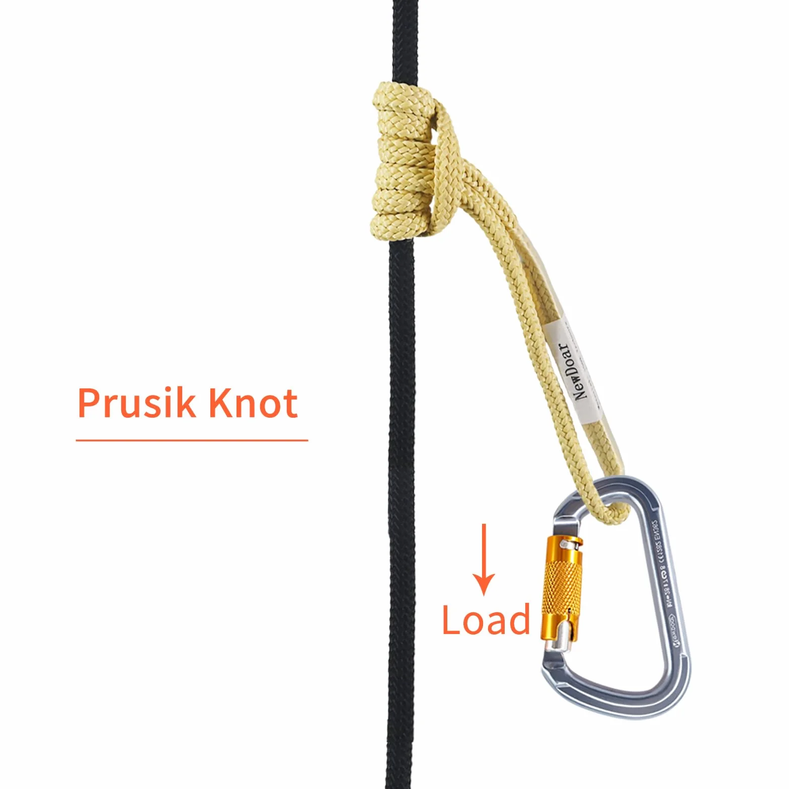 Enganche de fricción trenzado 100% Kevlar 5620 MBS cuerda de arborista Prusik resistente a la abrasión llama hamacas de rescate alta resistencia