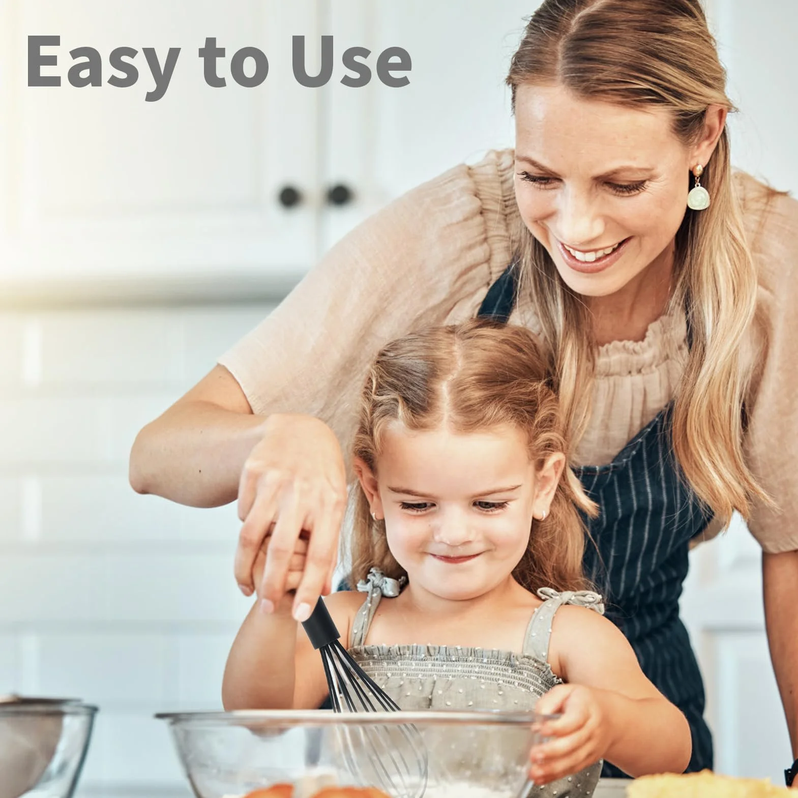 Batidor de Silicona para Cocina,Mango Cómodo y Seguro,Ideal para Batir, Mezclar y Revolver,Manual Varillas para Mezclar Batir Espumar y Revolver,Negro
