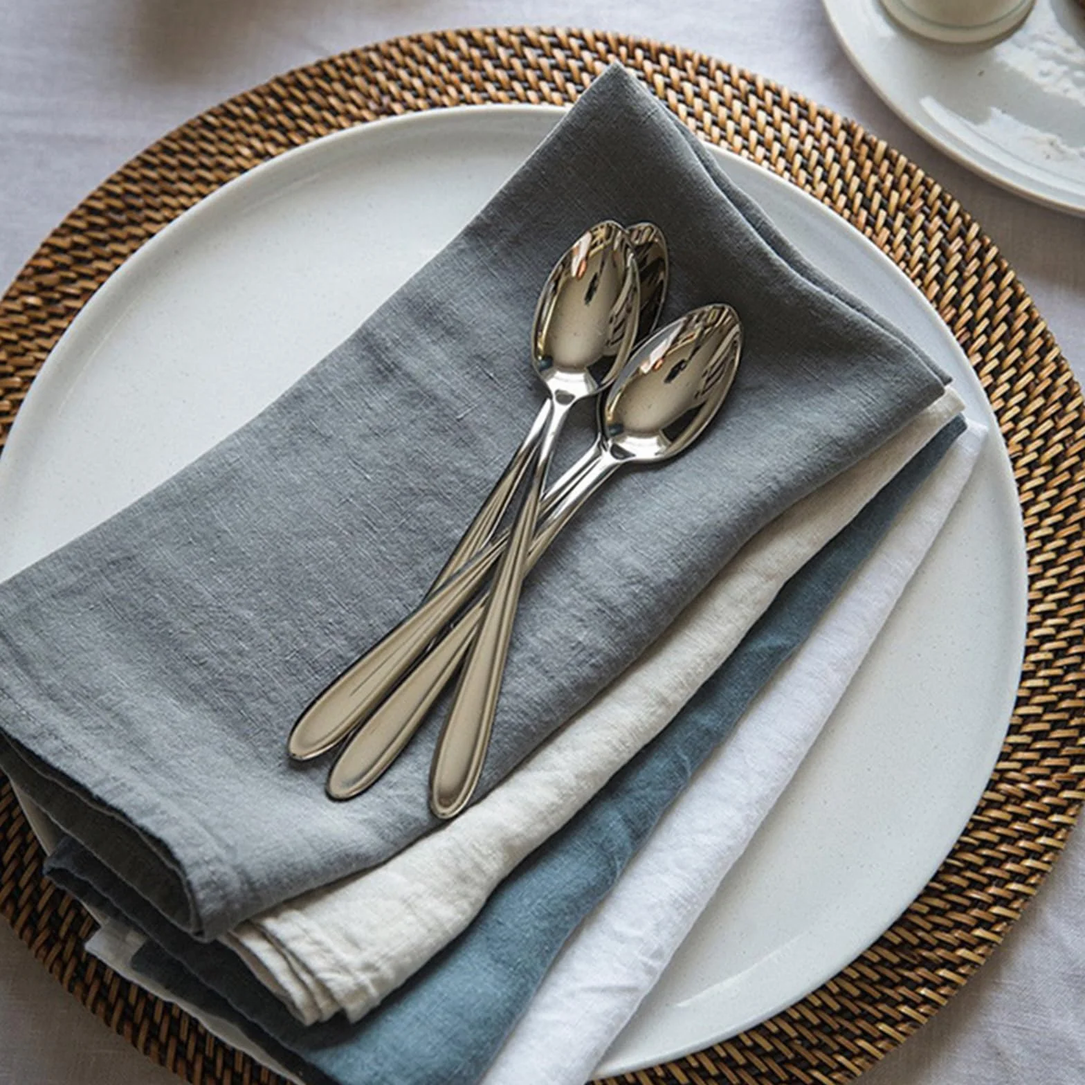 Servilletas de Mesa de algodón, Servilletas de Mesa Lino, 4 Piezas, Multicolor, for Bodas, Fiestas cumpleaños(Linen)
