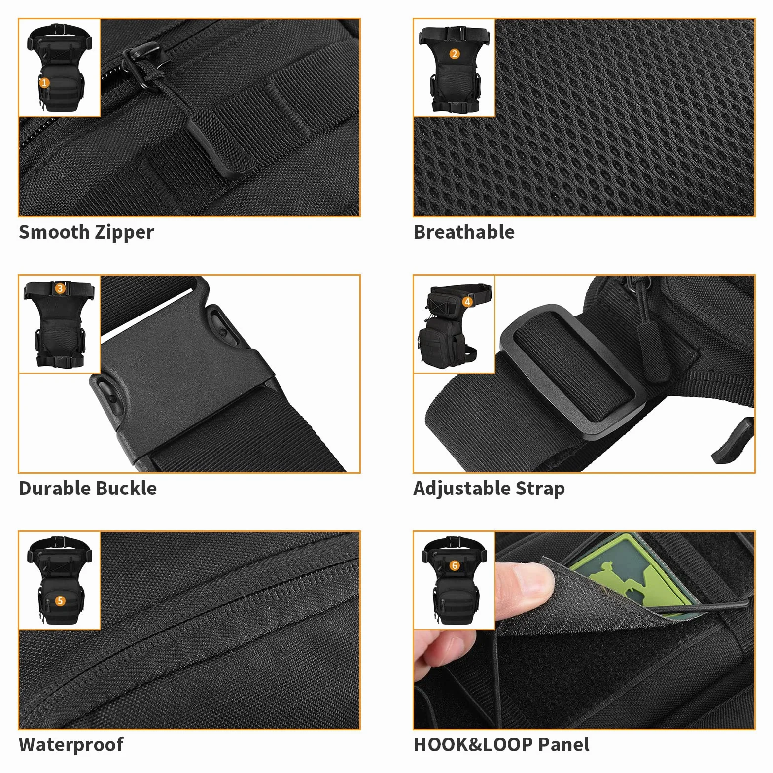 Huntvp Pernera Moto Militar Bolsa Pierna Impermeable para Caza Senderismo Ciclismo