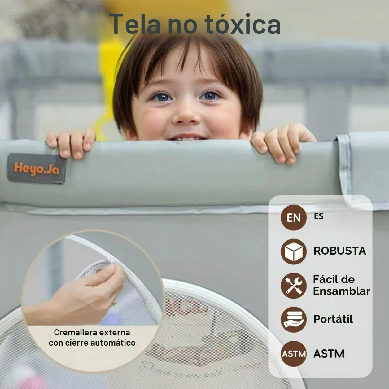Parque infantil plegable para bebé con red, portátil, 127 x 127 x 67 cm