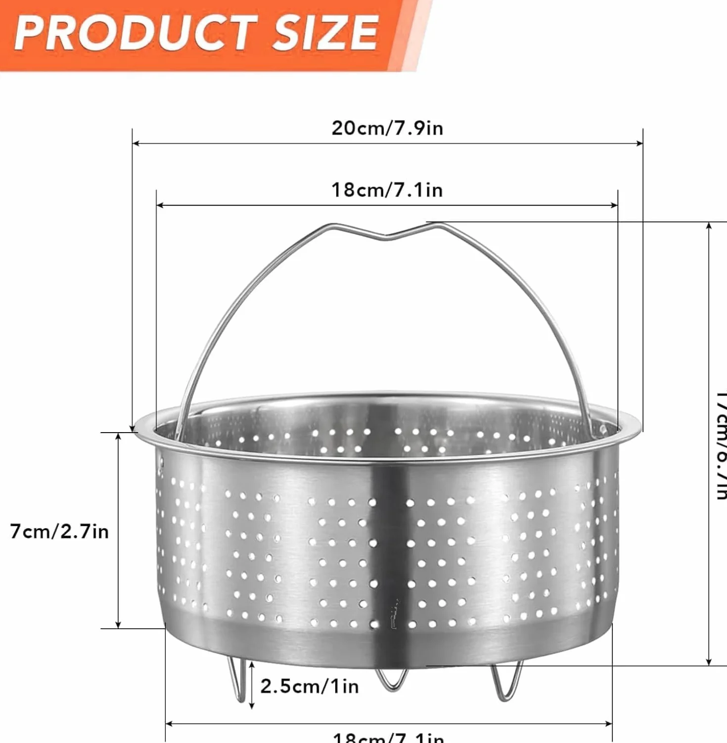 Colador para ollas, acero inoxidable, para olla redonda, 20 cm, Siebeinsatz-Rund20cm