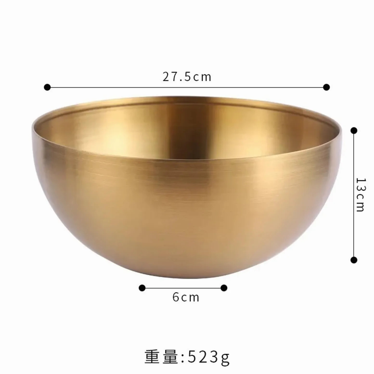 Bol De Acero Inoxidable Cuenco de ensalada acero inoxidable 15 cm, 20, 24 y 28, multifuncional, redondo, dorado plateado(Gold28cm)