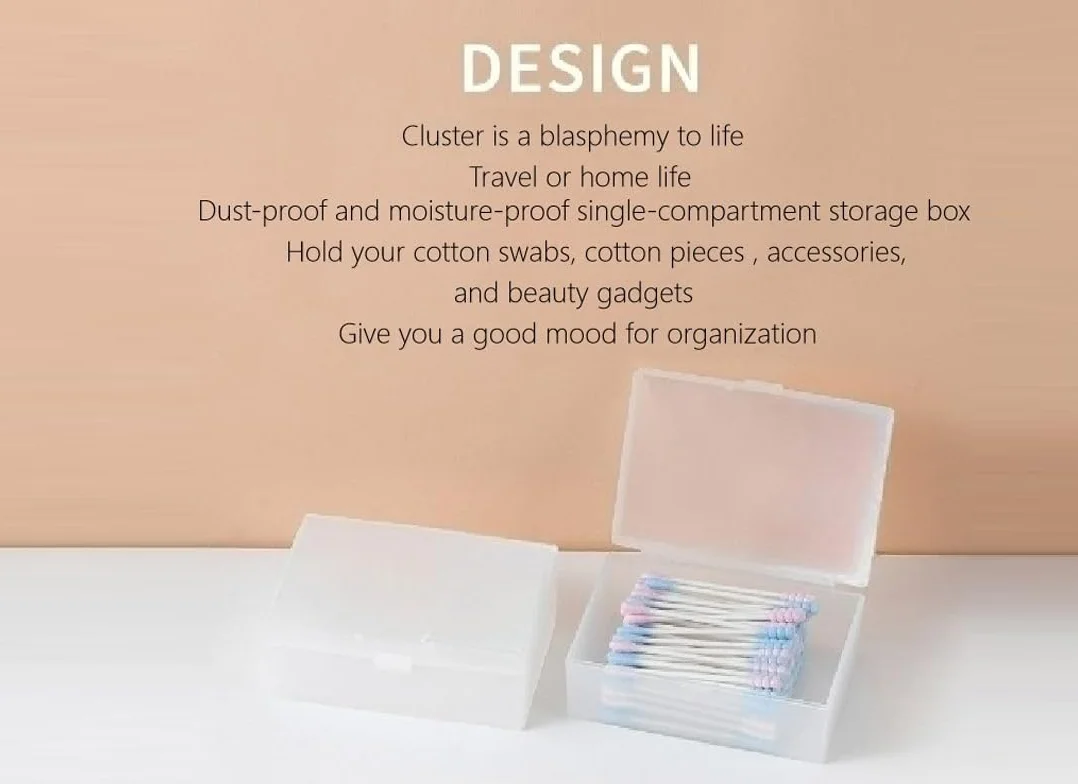 Almohadilla de algodón transparente para viaje, gran capacidad, caja de almacenamiento con material de polipropileno, hermoso diseño, multiusos (Travel storage box)