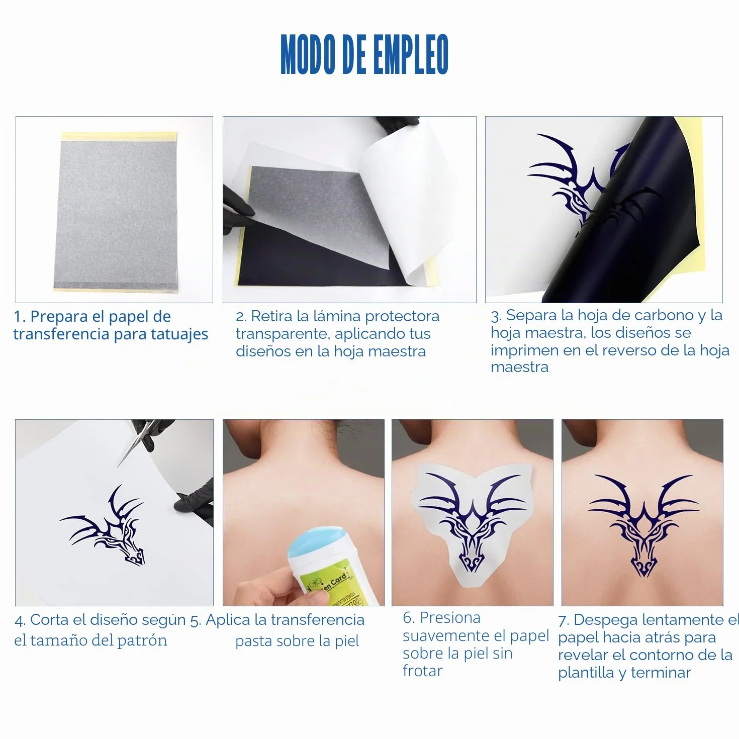 Tattoo Transfer Paper, 40 Hojas Papel de Transferencia de Tatuaje, A4 Papel de calco para tatuajes Papel Hectografico Papel Calco de Carbón para Tattoo impresora máquina