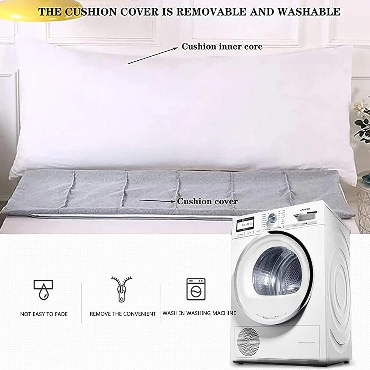 LXURY Almohada Triangular Transpirable Grande Cojín De Posicionamiento Retirable Almohada De Apoyo De Posicionamiento Cojín De Lectura con Soporte para La Espalda del Sofá,D,150cmx50cmx20cm
