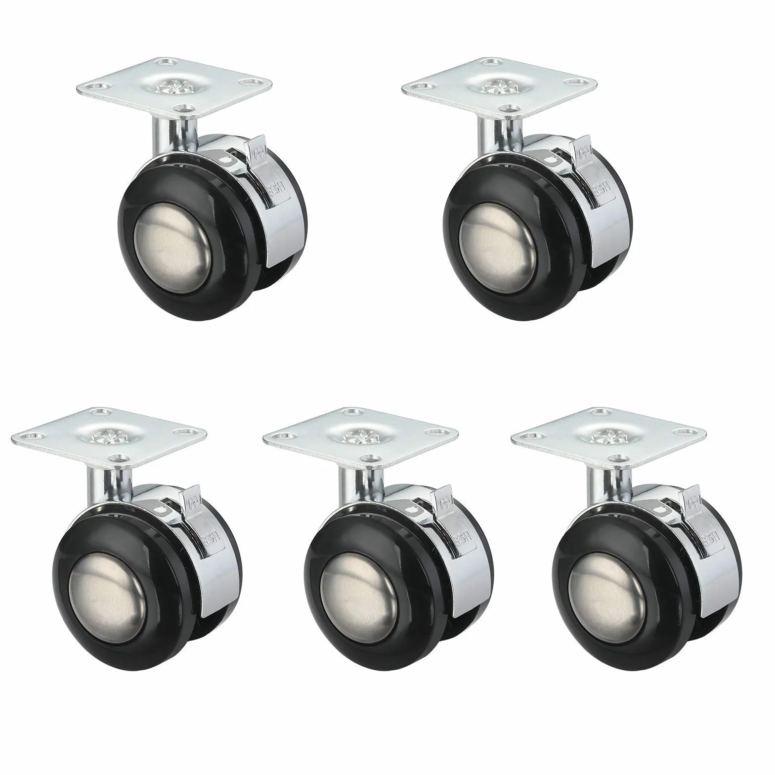 ruedas giratorias para muebles,5 ruedas giratorias para silla de oficina, ruedas giratorias para silla giratoria, ruedas giratorias de placa superior de metal, ruedas de plástico para carros