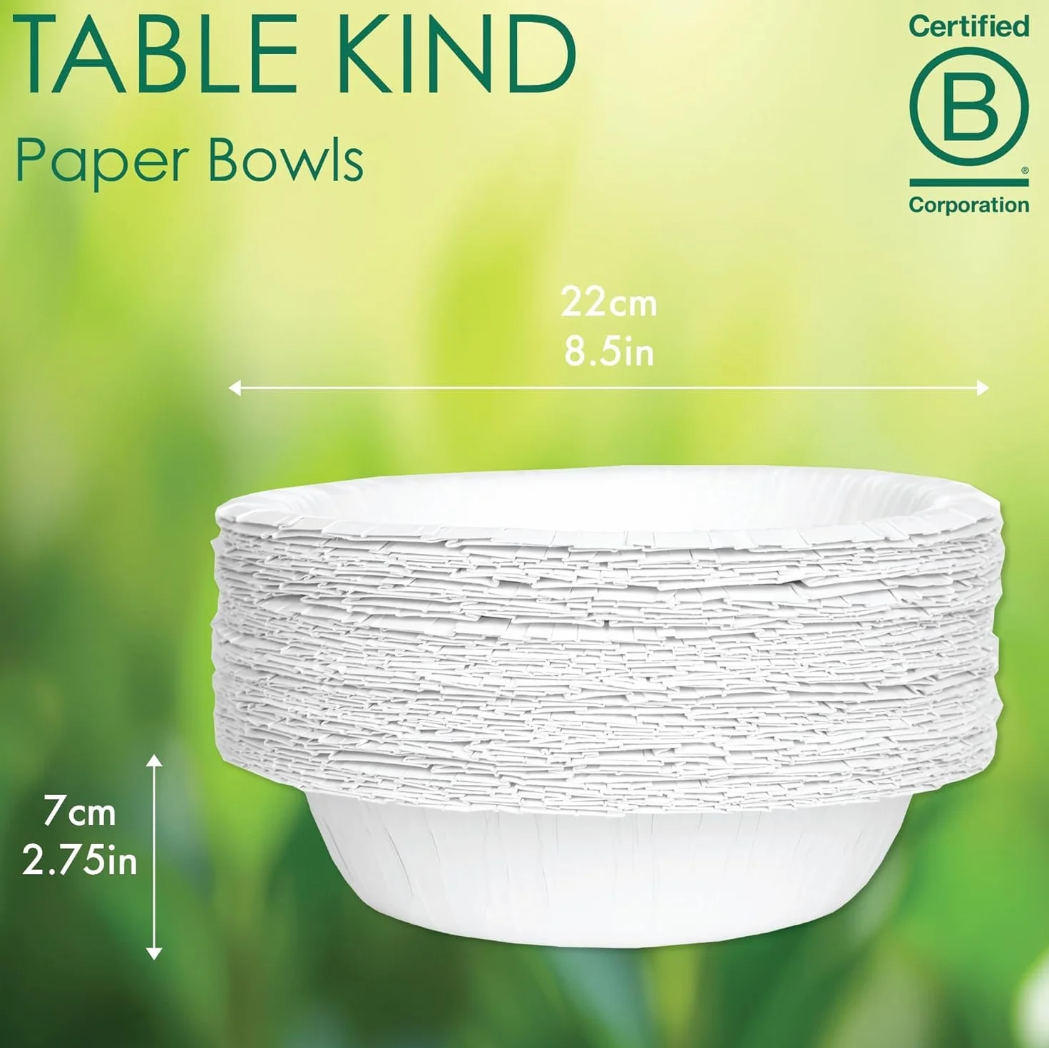 Table Kind 50 X Cuencos De Papel Desechables Ecológicos Paquete A Granel Para Camping Catering Uso Diario Ensaladas Postres Cereales Fiestas De Cumpleaños 23 Cm. Fabricados En La UE