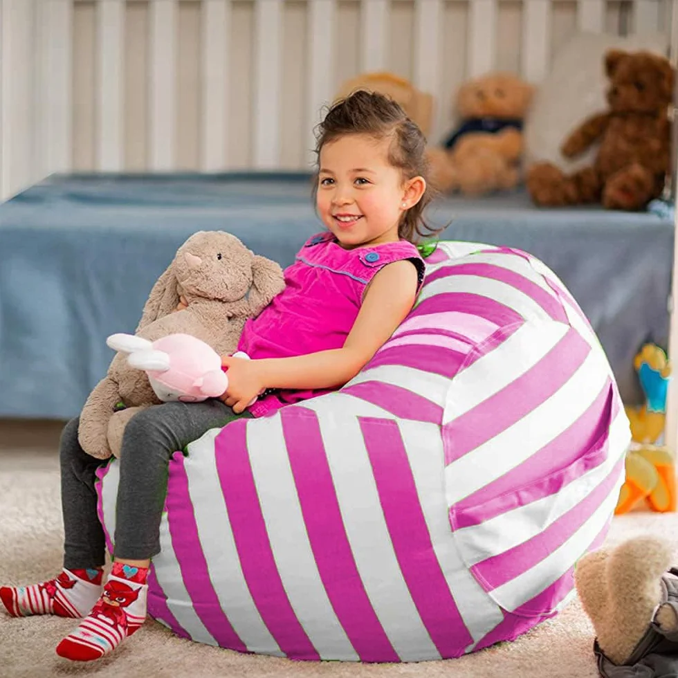 Puf de Peluche, 38" Bolsa de Almacenamiento de Juguetes, Bolsa Almacenamiento, Almacenamiento de Juguetes, Juguetes Felpa, Bolsa Frijoles Lona, Bolsa Frijoles Lona, para Ropa, Juguetes.
