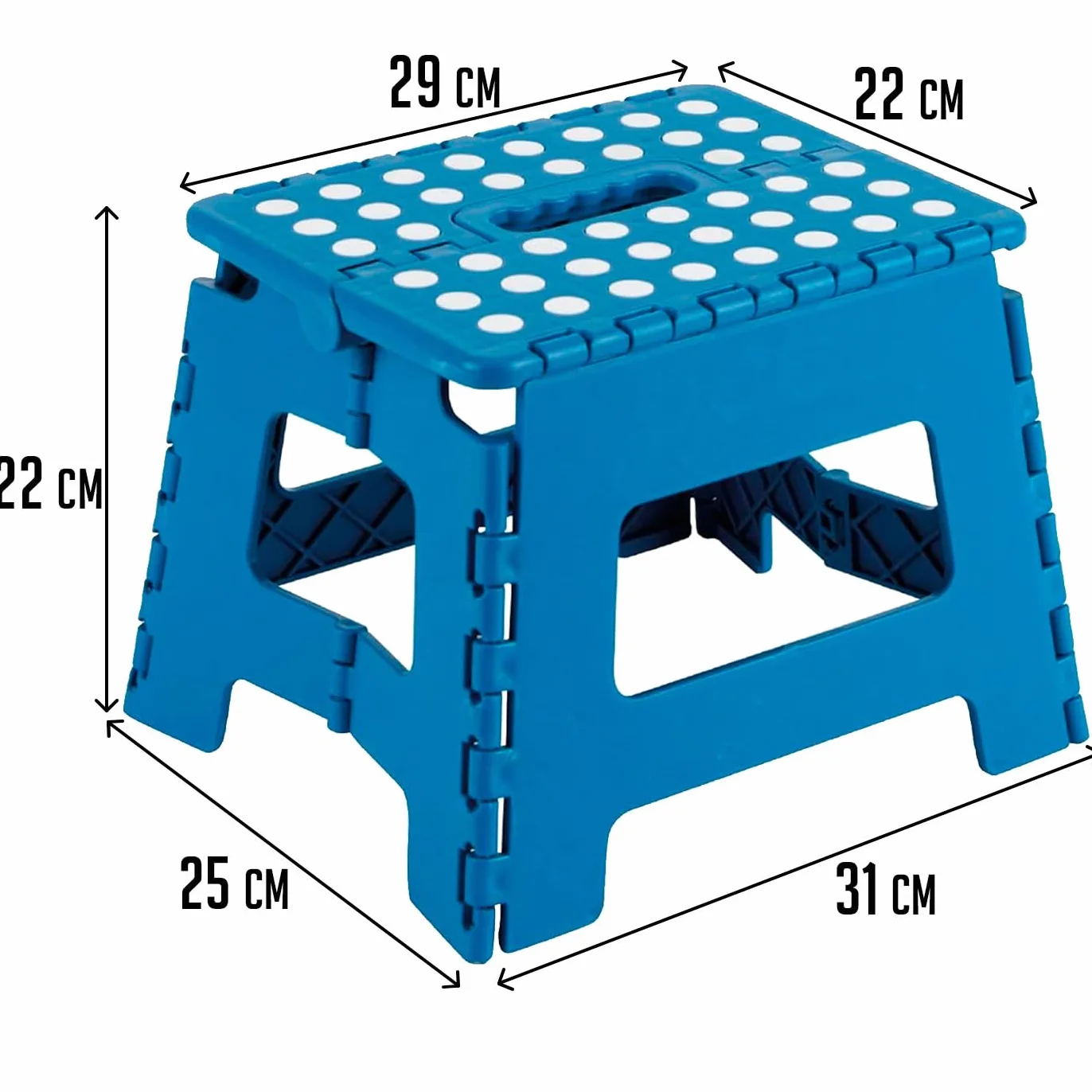 Acan Tradineur - Taburete Infantil Plegable, plástico, banqueta, Asiento Multiusos de PVC Resistente, niños, Escuela, guardería, hogar, 22 x 29 x 22 cm, Color Aleatorio