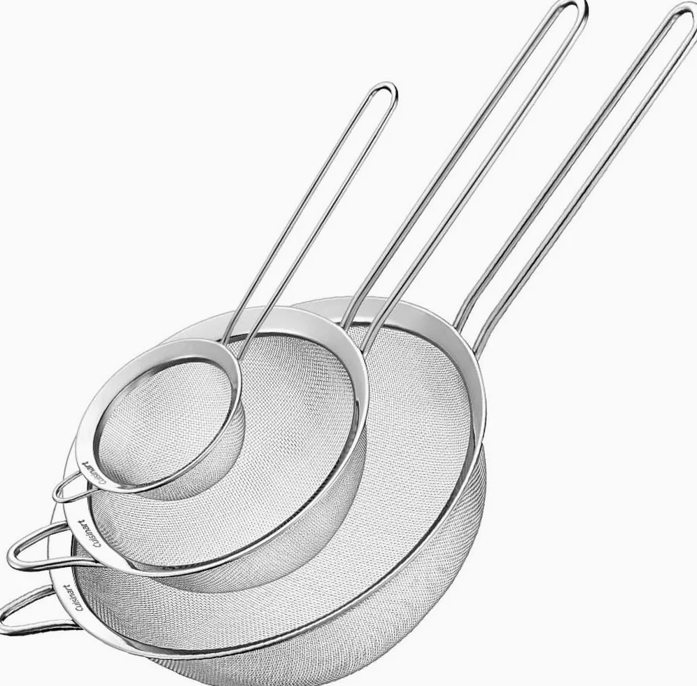 Cuisinart CTG-00-3MS Juego de 3 coladores de malla fina, acero inoxidable, paquete de 3