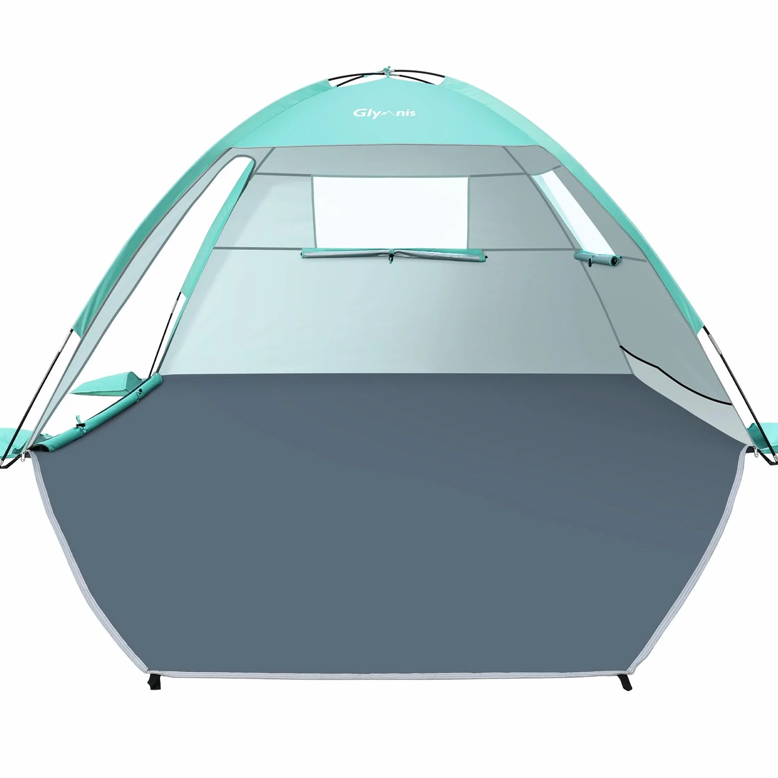 Carpa de Playa para 2-3 Personas, Doble Puerta Cremallera, Ventilación, Protección UPF 50+, Varar Parque Pescar