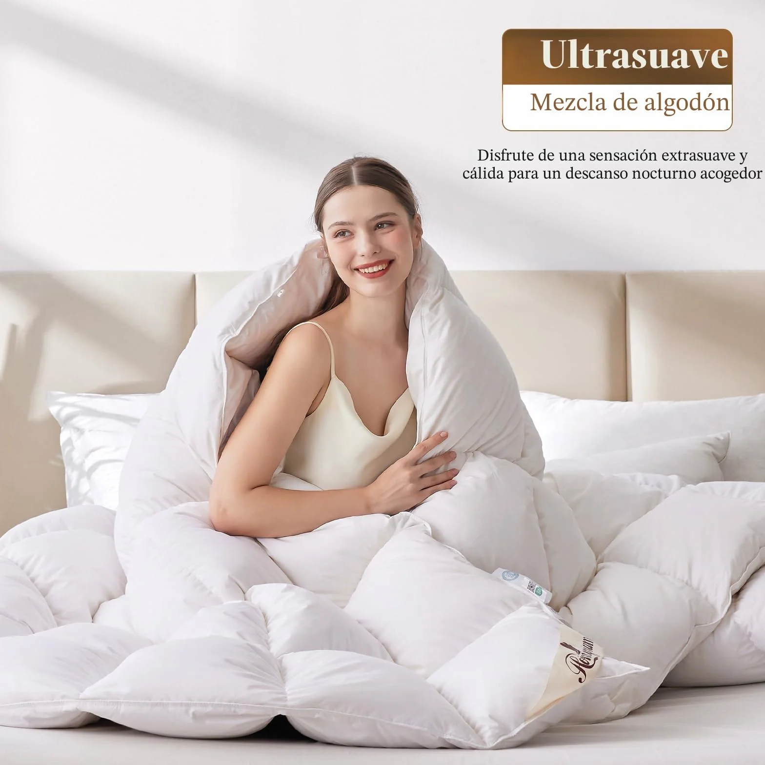 Homyrium Edredon Cama 180 de Plumón Edredón Relleno Nordico Cama 180 de Plumas 260x240cm para Todas Las Estaciones Peso del Relleno: 2500g Lavable, Transpirable, Certificado Oeko-Tex y RDS