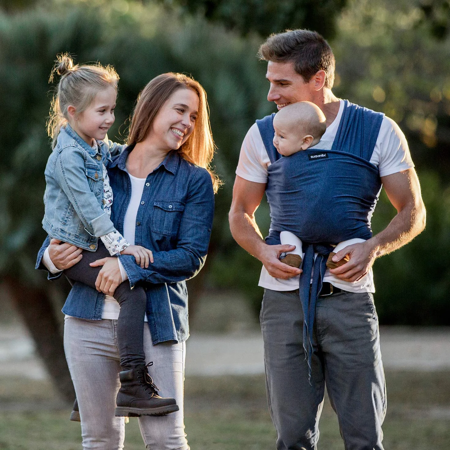 Suavinex Baby Wrap Fular Portabebés Elástico para Recién Nacidos hasta 8 kg Azul