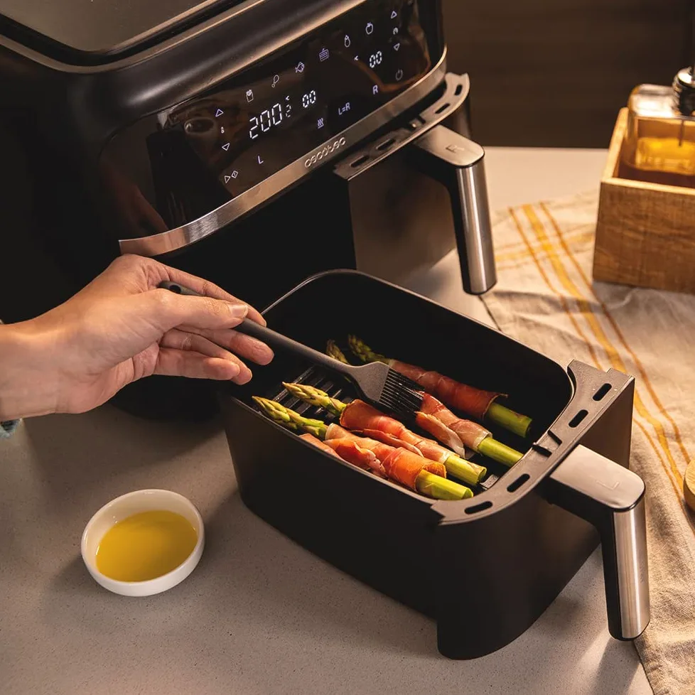Cecotec Freidora sin Aceite 9 L de Aire Caliente Cecofry Advance Double. 2850 W, Dietética, Compacta y Digital, 2 Cestillos con Temperatura dual y Tecnología PerfectCook, Temporizador