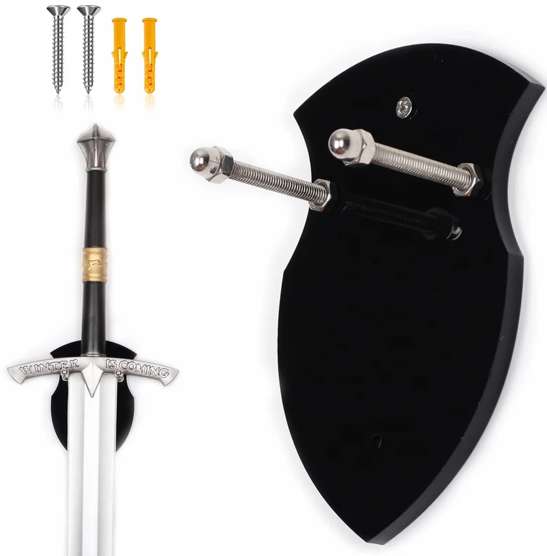 WANLIAN Soporte de espada vertical universal de pared, Negro 1 pieza