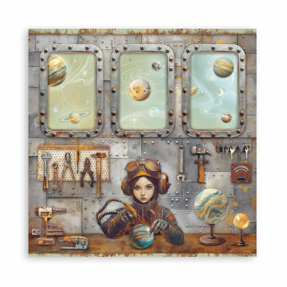 Stamperia - Scrapbook Paper Pad for Scrapbooking, Albums, Cards, Bullet Journals and More, Acid Free, Single Face, Perfect for Hobbies, Crafts, and Gifting (A New Beginning) (20.3 x 20.3cm)