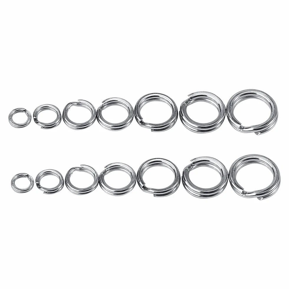 Anillos Divididos de Pesca de Acero Inoxidable 50 Uds. Conectores para Llavero