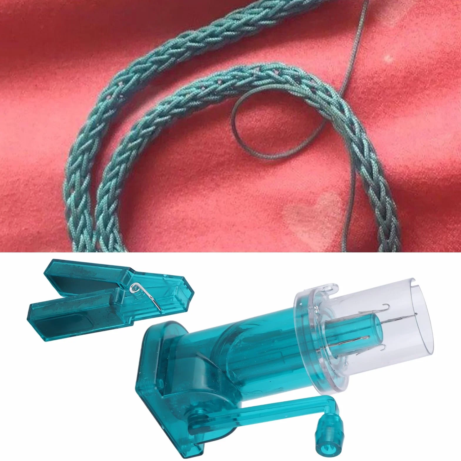 Máquina de Tejer Manual Máquina de Bobinado de Trenzado de Cuerda Máquina de Trenzado de Cuerda Manivela Herramienta de Tejedor Doméstica para Tejer Carrete de Tejer Herramienta