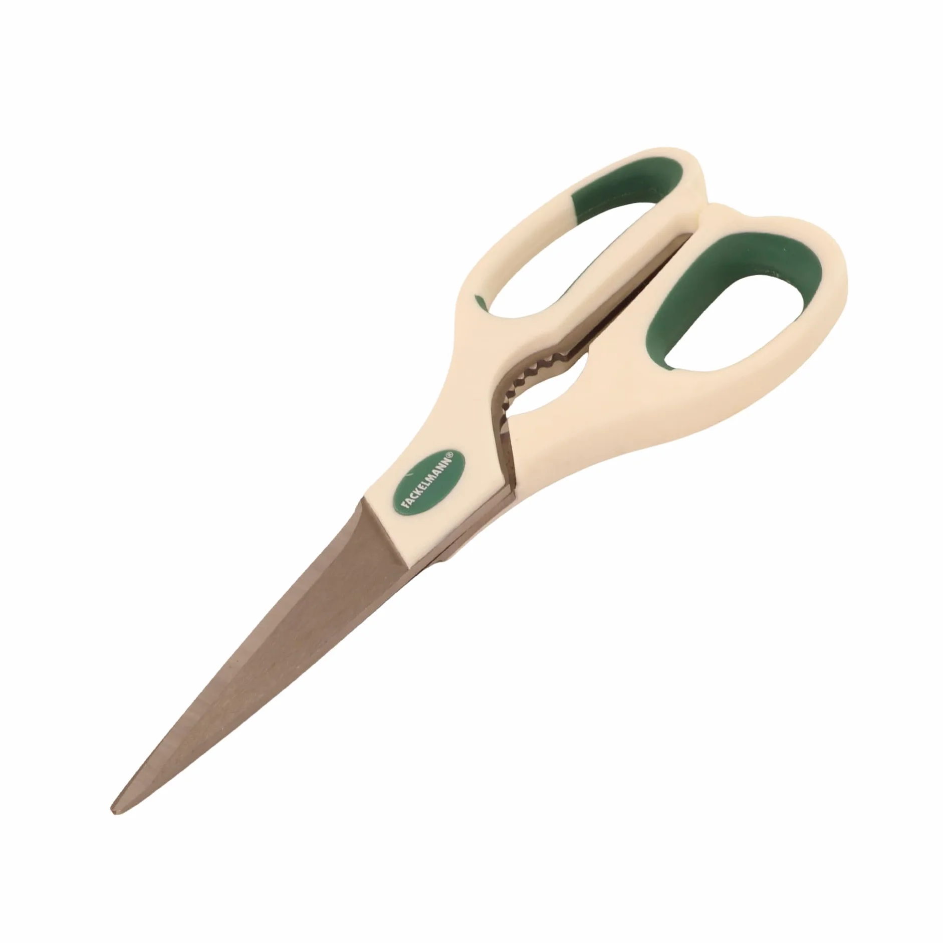 Fackelmann Tijeras Cocina Multifunción de gran tamaño Acero Inoxidable, Polipropileno y Goma, Color Blanco, 22 cm