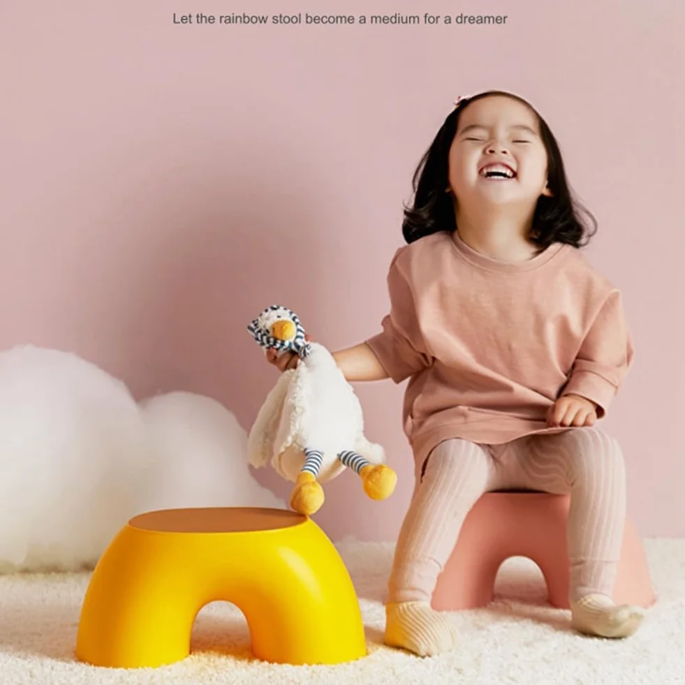 Taburete Arcoíris para Niños Rosa, Muebles de Interior Sala de Estar