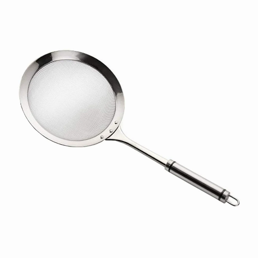Tamiz, colador, colador de malla fina de acero inoxidable con mango coladores tamiz de harina colador de pasta colador práctico herramientas de cocina colador cucharón para cocina (tamaño: S) (tamañ