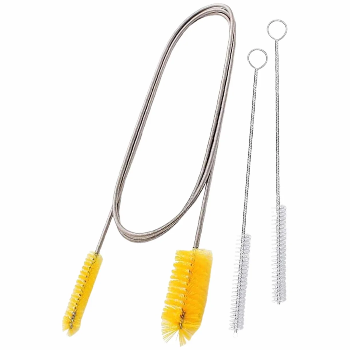 PACKOVE 3juegos Cepillo De Limpieza Flexible para Acuarios De Cepillo De Doble Cabeza y Resorte para Mangueras y Tuberías De Peceras