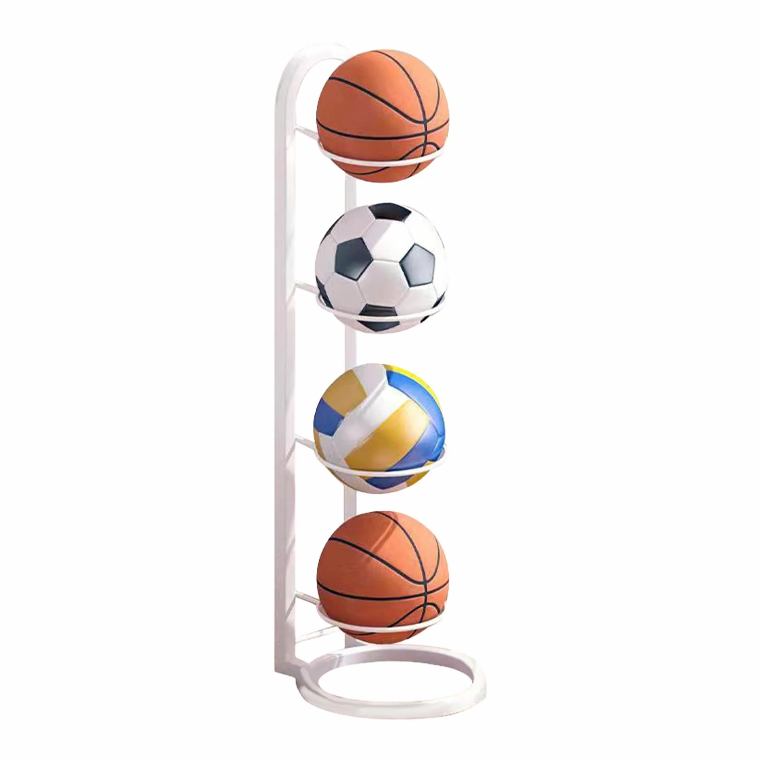 Soporte de Baloncesto Teksome - Estante de Pared para Almacenamiento Vertical de Pelotas