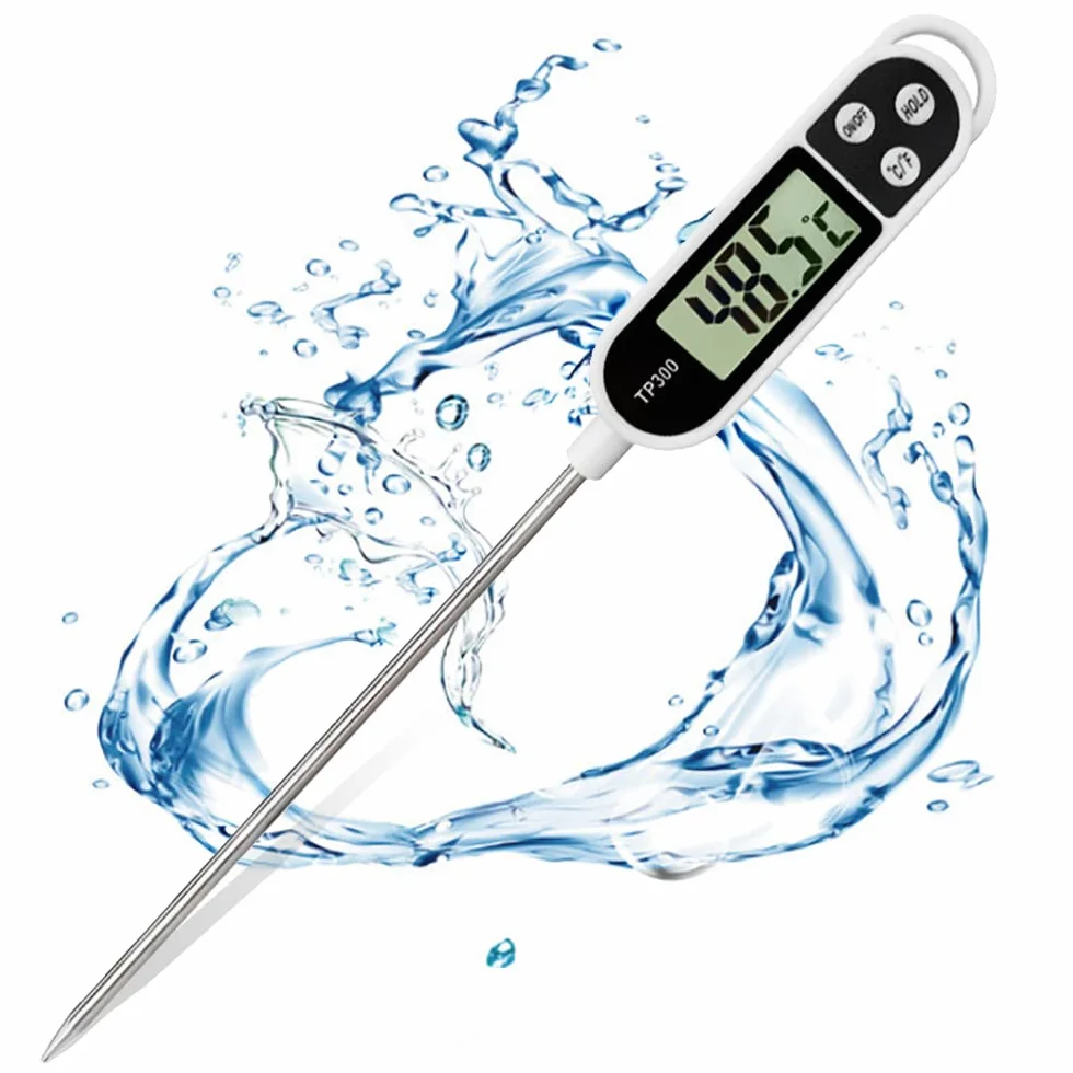 Termómetro cocina Termómetro Digital de Cocina,termometro agua bebe 3S Lectura Instantáne Pantalla LCD Retroiluminada&Calibration Termometro Alimentospara BBQ Comida Leche Agua Caramelo Líquido