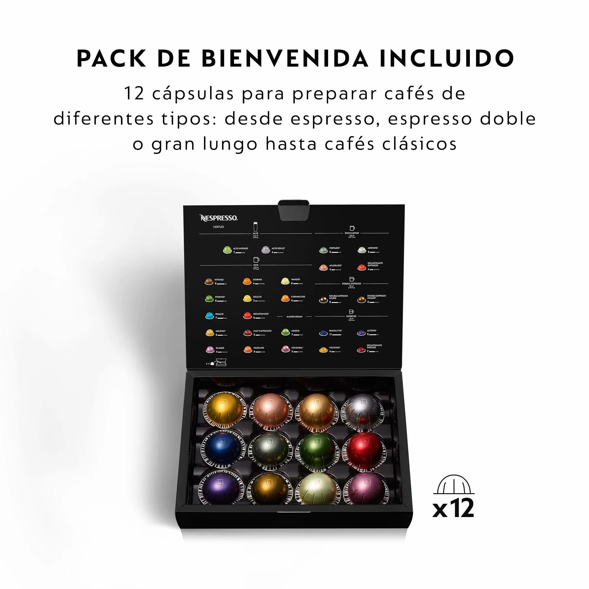 Krups Nespresso VERTUO Next XN9108 Cafetera de cápsulas, máquina de café expreso de Krups, café diferentes tamaños, 5 tamaños tazas, tecnología Centrifusion, calentamiento 30s, Wifi y Bluetooth, Negra