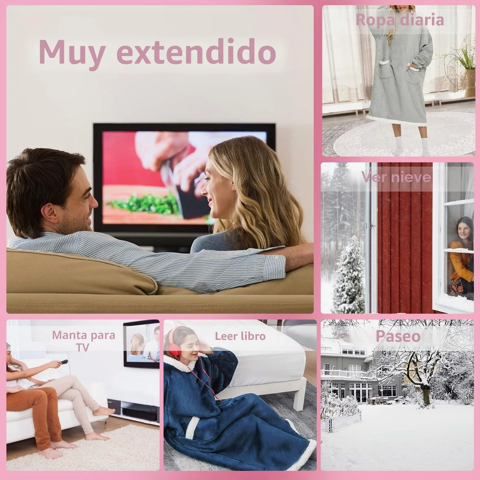 Manta con mangas y capucha para TV para adultos, manta suave y cálida con mangas