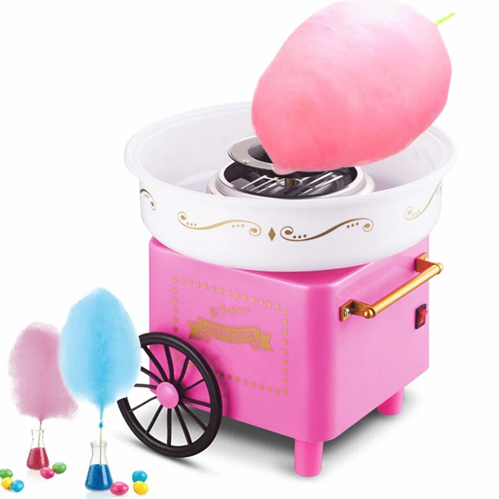 Máquina de barba de Papa, 500 W, eléctrica Candy Floss Maker para casa y fiesta, horquilla de cumpleaños infantil Rétro Rose