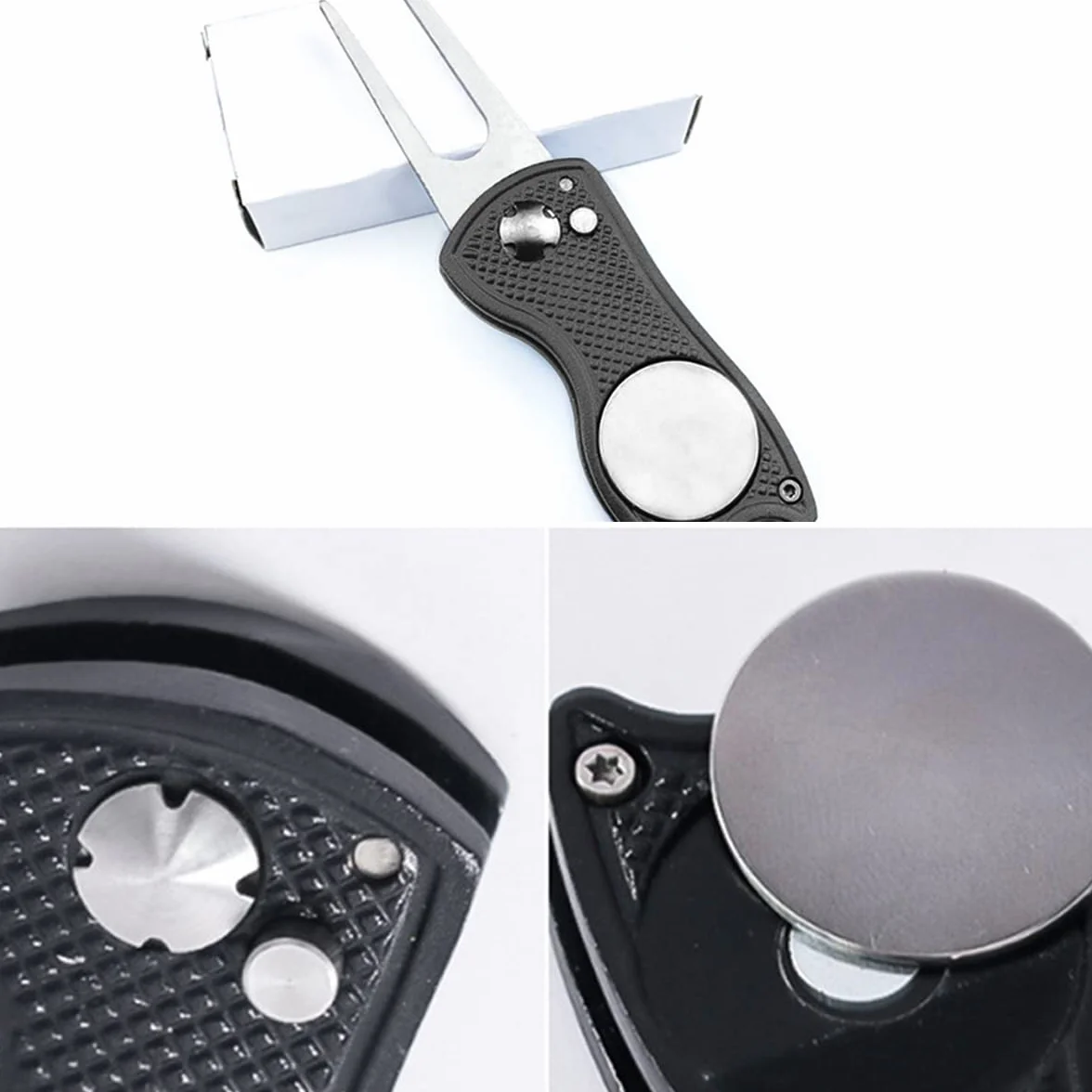 Kiuiom Herramientas de Restauración de Golf,Tenedor de Campo de Golf,Pitch Fork Golf,Arreglapiques Golf,Multi-Funcional Golf para Golfistas Amantes del Golf