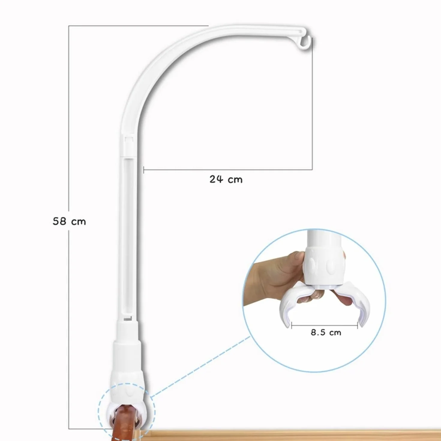Soporte Móvil para Bebés, Soporte Campanilla Cuna Móvil, Soporte Móvil Ajustable para Bebés, Soporte para Móvil para Bebé, Soporte de Campana de Cama para Colgar Campanillas Decoración