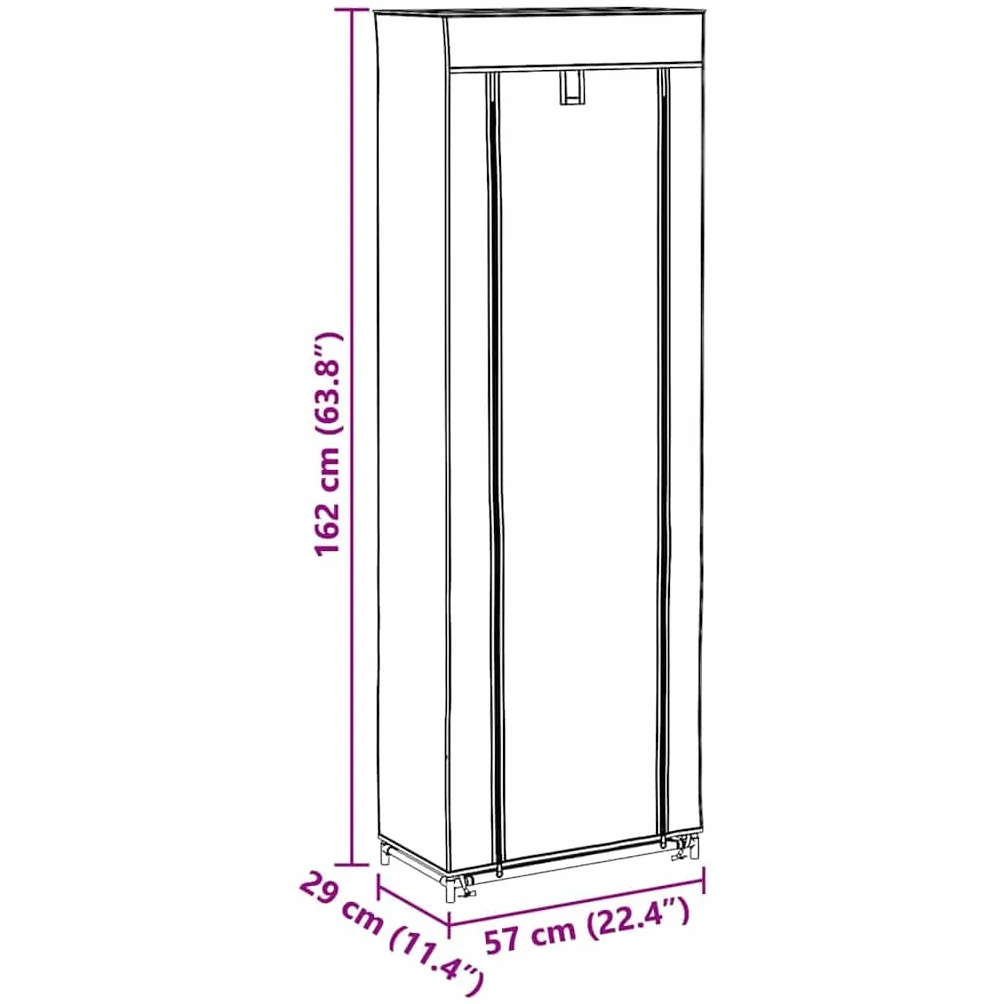 Armario para zapatos (8 capas, tejido no tejido marrón, 57 x 29 x 162 cm, ahorra espacio, apilable para pasillo, dormitorio, pasillo, pasillo, almacenamiento cerrado para hasta 20 pares de