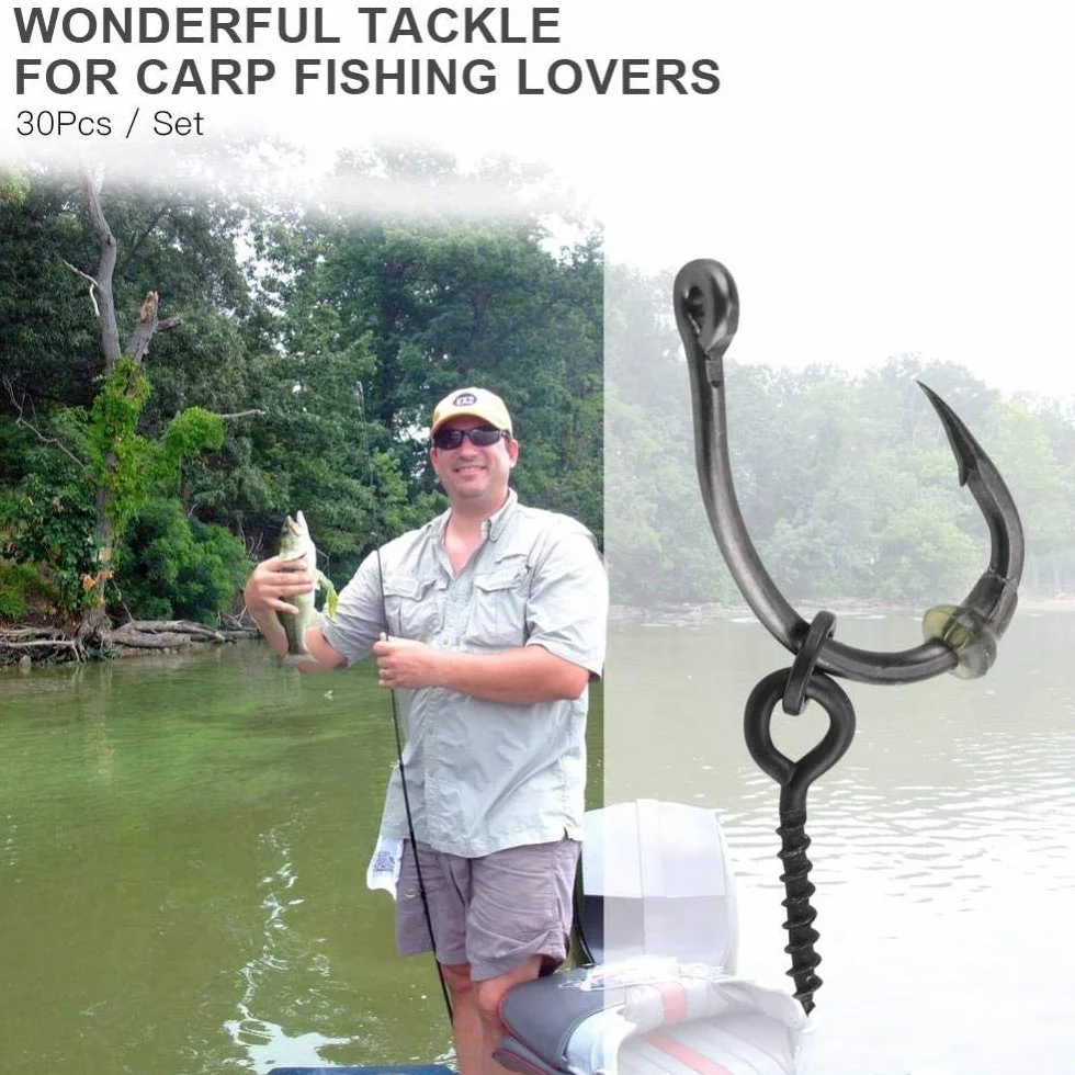 Ronnie Rigs Carpa Pesca Hook Bait Stoppers Terminal Tackle 30 Unids/Set