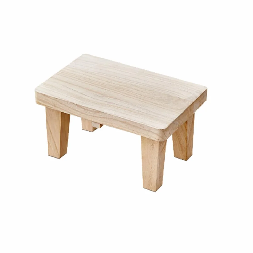 Taburete de Madera Maciza - Mesa de Té, Cambiador de Zapatos, Corto, Pequeño y Largo